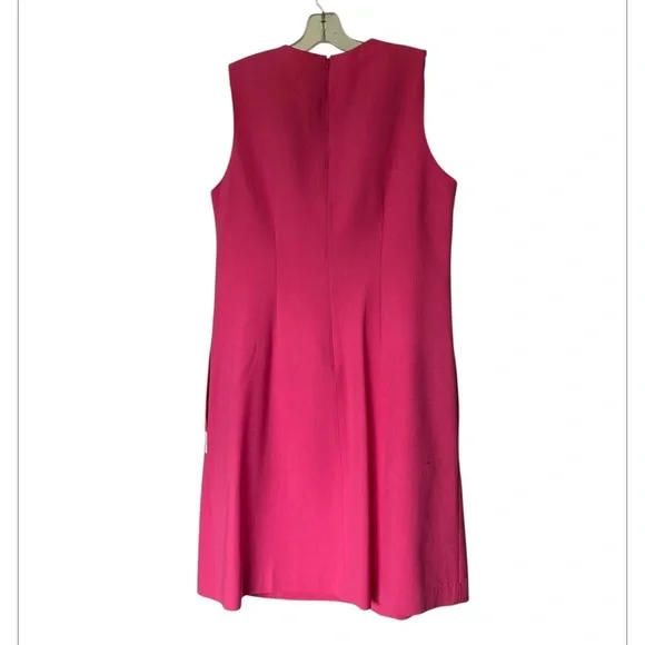 J. McLaughlin Pink Sheath Stretch Wool Blend Pockets Excellent Size 14 - Picture 2 of 6